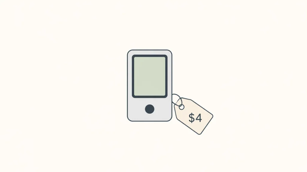 What is under 4 tech visual with low-cost gadgets and central laptop setup