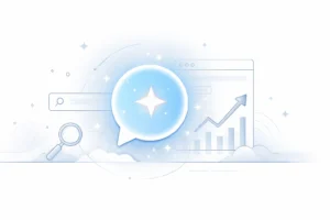 Modern illustration of sodziu as a digital keyword with abstract icon, search symbol, and growth graph in a clean minimal design