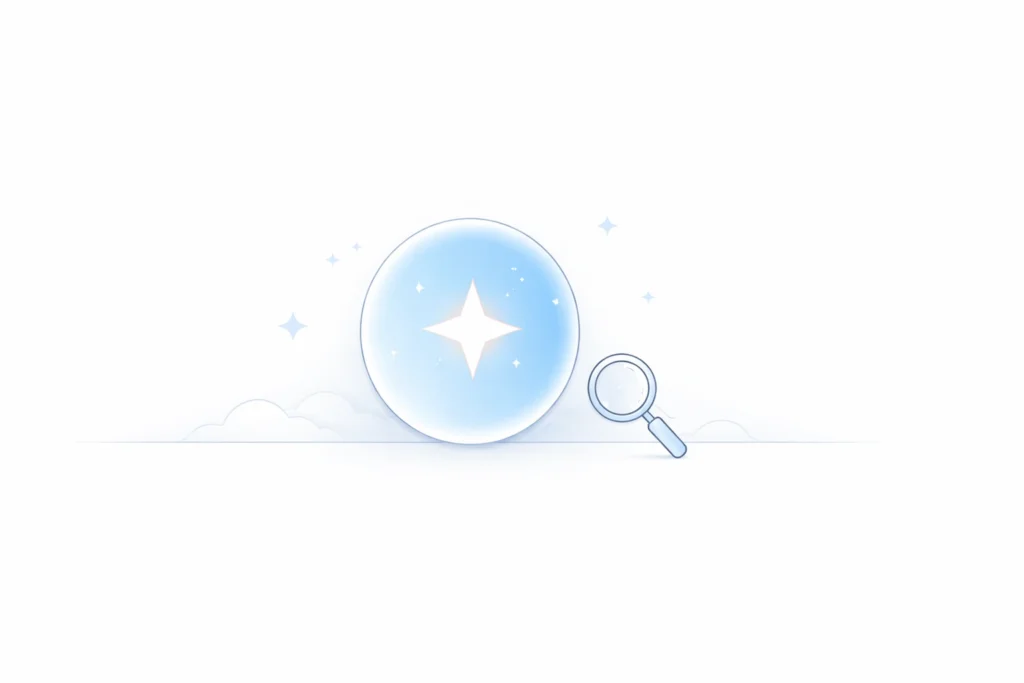Minimal sodziu concept illustration with simple abstract icon and magnifying glass in a clean modern style