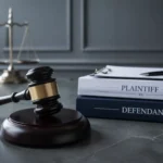"Professional courtroom scene with a gavel and legal documents, symbolizing a legal dispute between Edward Jones and Kingsview Advisors. The image is minimalistic with neutral colors like gray and blue, conveying seriousness and professionalism."
