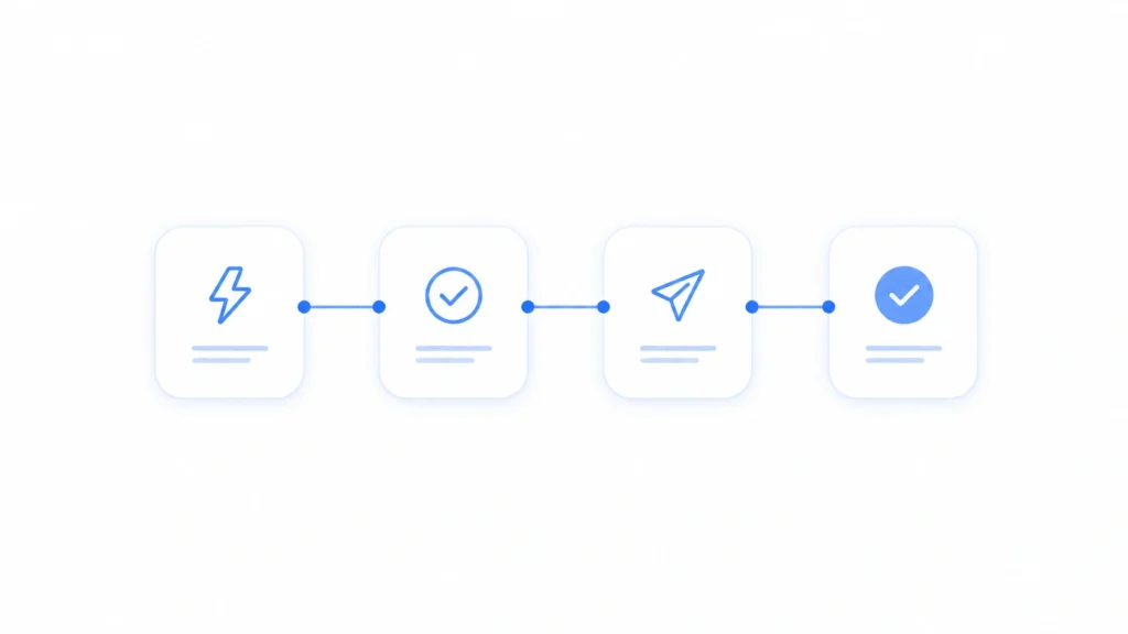 A minimalist illustration of Tumbons represented by simple rounded squares connected with thin lines on a clean light background, symbolizing fast and simple digital micro-actions.