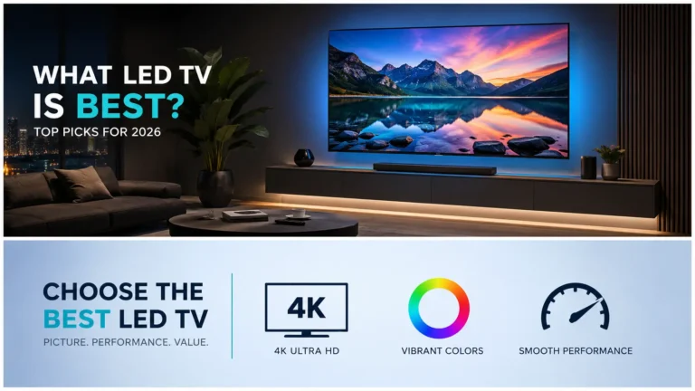 What LED TV is best displayed in a modern home entertainment setup with a premium 4K LED television.